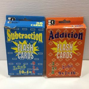 Bazic Addition Subtraction Math Flash Cards Homeschooling Teaching Aids Learning